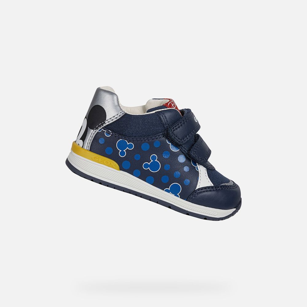 Tenis Geox Bebe Azul Marinho/Prateadas - Rishon Boy - VBSDH0819